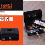 BLACK+DECKER pénzkazetta 3 rekesszel - 20x16x8,5cm - Fém - Fekete (BXCHMS7009) thumbnail 4