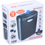 ALPINA iratmegsemmisítő 190W 29x14x32,5cm thumbnail 6