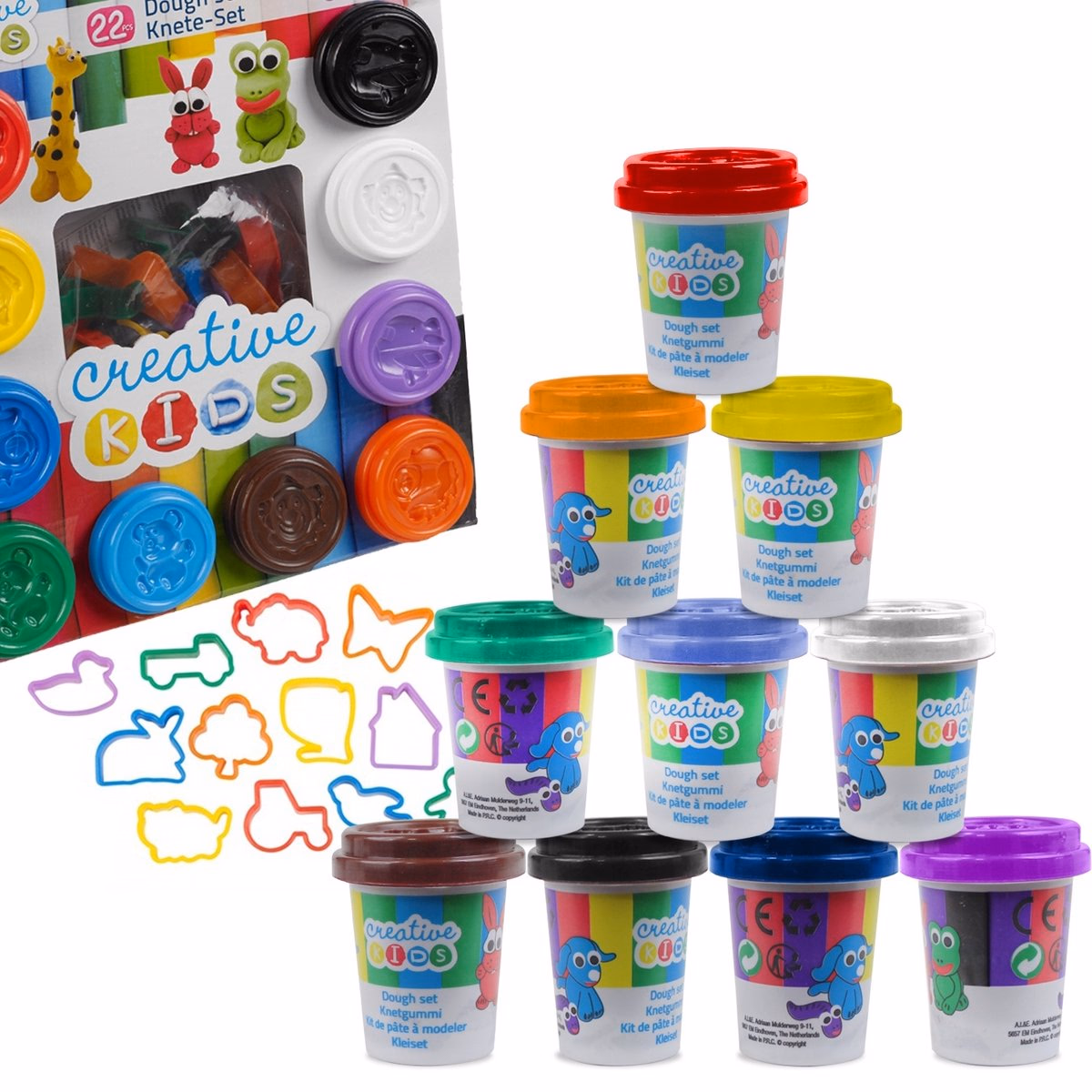 CREATIVE KIDS Gyurma szett 10x55g + 14 db forma - Image 1 of 5