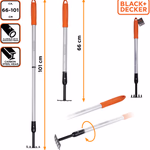 BLACK+DECKER Gereblye 5 fogas, üvegszálas, teleszkópos nyéllel 66-100 cm