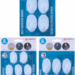 ALPINA Fali kampó öntapadós fehér, 4/6/8db, 3 féle thumbnail 1