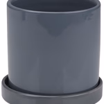 ARTICASA Kerámia kaspó alátéttel 13x13x13cm szürke - 