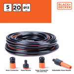BLACK+DECKER Locsolótömlő készlet 4 csatlakozóval ⌀13mmx20m thumbnail 2