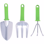 KINZO GARDEN Kézi szerszám szett 3db-os (ásó, kapa, gereblye) easy grip markolattal  thumbnail 1