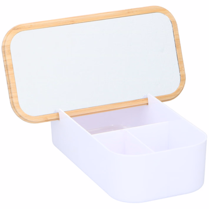 ALPINA Ékszertároló doboz tükörrel 25x13x7cm műa+bambusz - Image 1 of 2