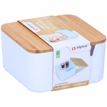 ALPINA Ékszertároló doboz tükörrel 13x13x7cm műa+bambusz thumbnail 2