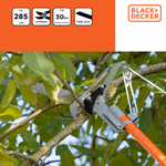 BLACK+DECKER teleszkópós ágvágó (max 30mm) és fűrész, 285cm, 2,236kg thumbnail 4
