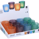 ARTICASA Gyertyatartó üveg 7,5x7,5x7,5cm 4 színben display (12) -  thumbnail 1