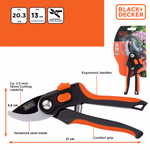 BLACK+DECKER Metszőolló, mellévágó 20,3cm edzett acél pengével thumbnail 1