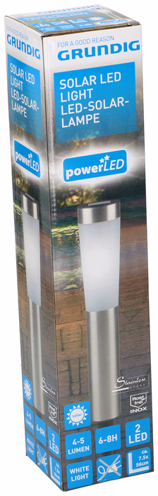 GRUNDIG Kerti lámpa SOLAR 7,5x56cm INOX - Image 1 of 2