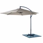 LIFETIME GARDEN Acél vázas függő napernyő, hajtókaros, időjárás álló, 300cm átmérő, barna szín thumbnail 3