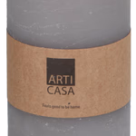 ARTICASA Rusztikus oszlopgyertya 7x7x16cm világosszürke - 