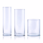 ARTICASA Váza szett üveg 3db (8x27cm, 10x25cm, 12x15cm) - 