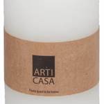 ARTICASA Rusztikus oszlopgyertya 7x7x13cm fehér - 