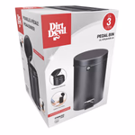 DIRT DEVIL Pedálos szemetes, 3 L, porszórt bevonat, Ø16,8×24,5 cm, 2,6 L, 598 g