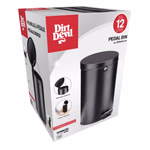 DIRT DEVIL Pedálos szemetes, 12 L, porszórt bevonat, Ø25×40 cm, 1509 g, 0,28 mm vastagság
