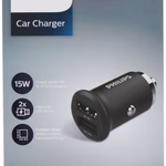 PHILIPS Autós USB töltő 3.1A 15W DLP2520/04 2xUSB-A 