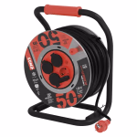 EMOS kültéri fém kábeldob IP44, 4 aljzat 50m 1,5 mm², gumi-neoprén, 230V, fekete thumbnail 1