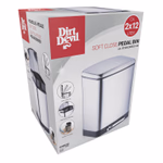 DIRT DEVIL Szemetes pedálos 2x12L 3db-os szett lecsapódásgátlós 37x34,3x50,3cm thumbnail 1