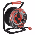 EMOS kültéri fém kábeldob IP44, 4 aljzat 50m 1,5 mm², gumi-neoprén, 230V, fekete thumbnail 2