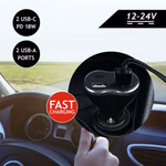 DUNLOP Autós USB töltő 2x USB-A 5V/2,4A + 2x TypeC 18W, 12/24V  thumbnail 4