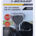 DUNLOP Autós USB töltő 2x USB-A 5V/2,4A + 2x TypeC 18W, 12/24V  thumbnail 1