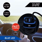 DUNLOP Töltő szivargyújtóba 2x USB-A 5V/2,4A + TypeC 18W, 12/24V thumbnail 4