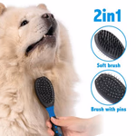 PET TREATMENT Kisállat kefe ovális 2 az 1-ben, 2 színben thumbnail 2