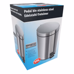 Szemetes 12 liter króm, pedálos, D25x39cm thumbnail 1