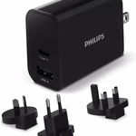 PHILIPS Utazó töltő 230V DLP2621T/0 (EU+US+UK+AU csatlakozók) 1xUSB-A 1x USB-C thumbnail 2