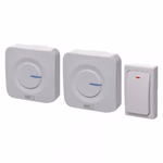 EMOS Vezeték nélküli csengő, két főegységgel, ELEM NÉLKÜLI jelzőgombbal, konnektoros, fekete thumbnail 1