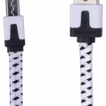GRUNDIG Kábel USB - Micro USB 2mtr fehér/fekete stripe nylon thumbnail 2