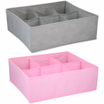 Tároló doboz 40x37x17cm 6 osztásos, 2 színben pink/szürke thumbnail 1