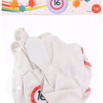 PARTY TIME Születésnapi Lufi 16-os számmal 10db LT thumbnail 1