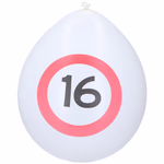 PARTY TIME Születésnapi Lufi 16-os számmal 10db LT thumbnail 2