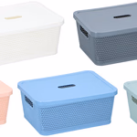 Tárolódoboz műanyag, fedeles 25x19x10cm, 5 színben thumbnail 1