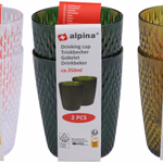 ALPINA Pohár 2db műanyag 3 színben Ø8,2xh10cm thumbnail 1