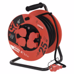 EMOS kültéri kábeldob 25 m / 4 aljzat / IP44 / fekete / gumi / 230 V / 2,5 mm2 thumbnail 1