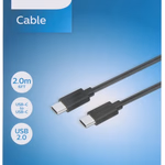 PHILIPS Type-C-C 2.0 Töltő- és adatkábel, 2m, fekete thumbnail 1