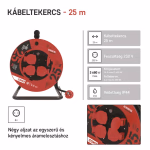 EMOS kültéri kábeldob 25 m / 4 aljzat / IP44 / fekete / gumi / 230 V / 2,5 mm2 thumbnail 4