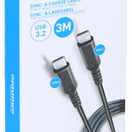 GRUNDIG Type-C-C 3.2 Töltő- és adatkábel, 10Gbps, 3m, fekete thumbnail 1
