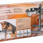 PET TREATMENT Állványos kutya-etető tál, állítható magasság, két edénnyel, fém thumbnail 2