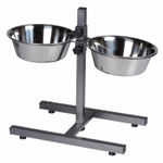 PET TREATMENT Állványos kutya-etető tál, állítható magasság, két edénnyel, fém thumbnail 4