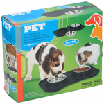 PET TREATMENT Kisállat itató szőnyeggel, fém edény, 36x21x3cm, 2x170ml thumbnail 3