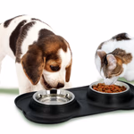 PET TREATMENT Kisállat itató szőnyeggel, fém edény, 36x21x3cm, 2x170ml thumbnail 1