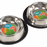 PET TREATMENT Rozsdamentes etető tál csúszásmentes talppal, 250ml, 16x16x3cm, 1 darab