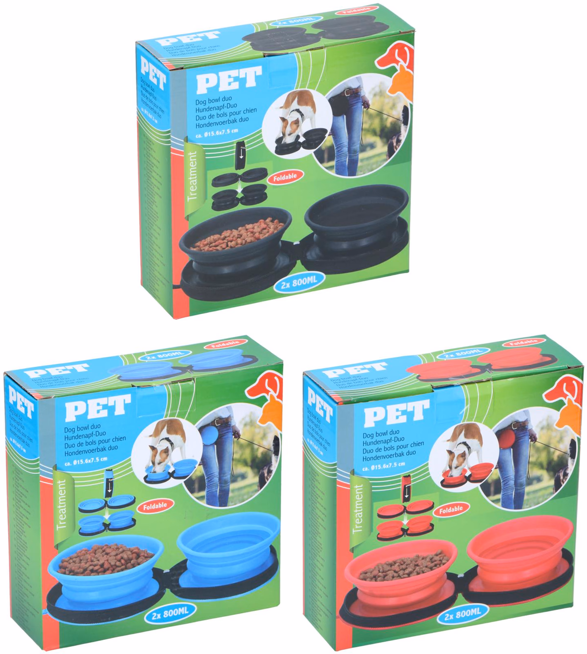 PET TREATMENT Kutya etető/itató tál utazáshoz, összecsukható, 3 színben - Image 1 of 6