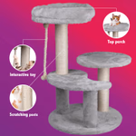 PET COMFORT Macsaka játszótér és kaparófa szürke, 40x40x62cm 3,85kg thumbnail 4