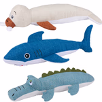 PET TOYS Kutyajáték plüss állatok 3 féle 49x18x11cm