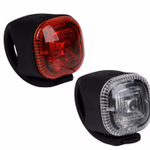 DUNLOP Kerékpár lámpa szett 2db-os, első, hátsó, 2XCR2032 elemmel, 3,3x2,8x3,7cm 25gr, 3V, 230 mAh thumbnail 2